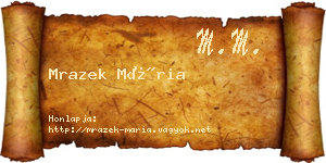 Mrazek Mária névjegykártya